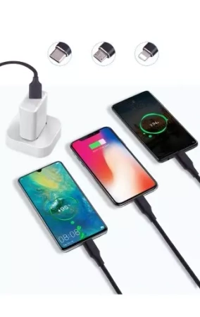 Przewód Kabel 3w1 USB-C Micro USB Lightning iPhone Kabel CA-10BK