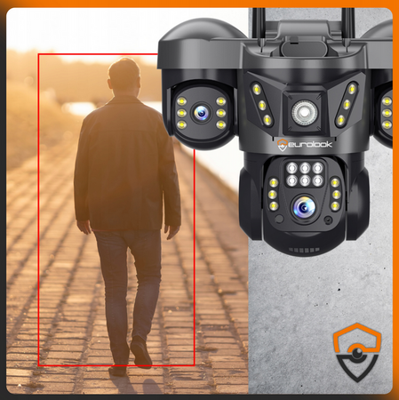 Potrójna kamera GSM bezprzewodowa 6Mpx Obrotowa EUROLOOK V-63 Pro GSM