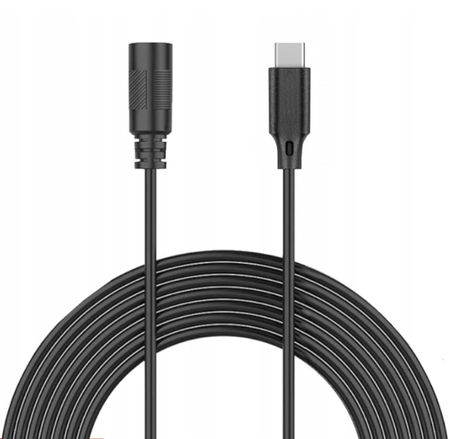 Kabel Przedłużacz 5M Łącznik Zasilania do Kamer Przedłużka Przewód USB-C