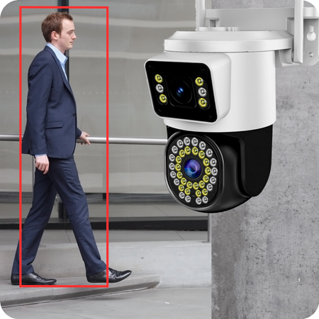 PODWÓJNA KAMERA WIFI IP SMART ZEWNĘTRZNA OBROTOWA 12MP DETEKCJA ALARM EUROLOOK ZC-02 Dual