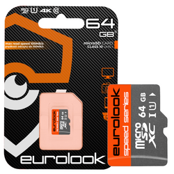 Karta Pamięci microSD 64GB EUROLOOK Class 10 V30 Dedykowana Do Kamer WiFi