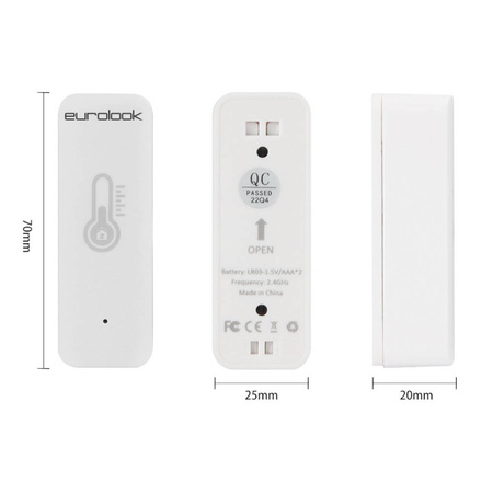 Inteligentny Czujnik Temperatury i Wilgoci Zigbee 3.0 Tuya EUROLOOK TU-004-Z-TS