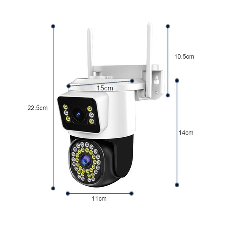 PODWÓJNA KAMERA WIFI IP SMART ZEWNĘTRZNA OBROTOWA 12MP DETEKCJA ALARM EUROLOOK ZC-02 Dual