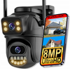 PODWÓJNA KAMERA WIFI IP SMART ZEWNĘTRZNA OBROTOWA 4K 8MP DETEKCJA ALARM EUROLOOK ZC-04 Dual
