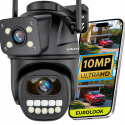 PODWÓJNA KAMERA WIFI IP SMART ZEWNĘTRZNA OBROTOWA 4K 10MP DETEKCJA ALARM EUROLOOK ZC-04 Dual