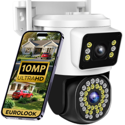 PODWÓJNA KAMERA WIFI IP SMART ZEWNĘTRZNA OBROTOWA 10MP DETEKCJA ALARM EUROLOOK ZC-02 Dual