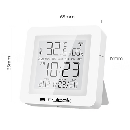 Inteligentny Czujnik Temperatury i Wilgoci Tuya W-Fi EUROLOOK TU-008-THS