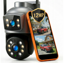 PODWÓJNA KAMERA WIFI IP SMART ZEWNĘTRZNA OBROTOWA 12MP DETEKCJA ALARM EUROLOOK ZC-05