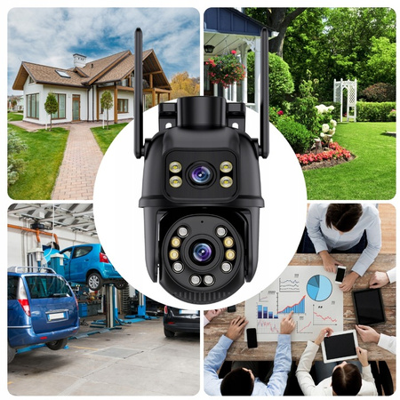 PODWÓJNA KAMERA OBROTOWA WIFI IP SMART ZEWNĘTRZNA 6MPX DETEKCJA QHD ALARM EUROLOOK K-15
