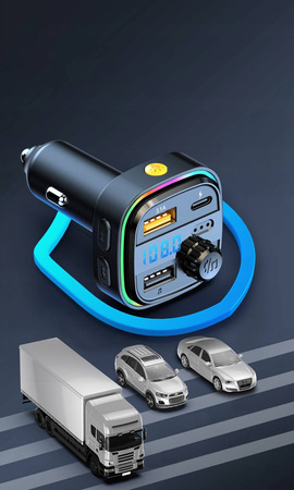 Transmiter FM Do Auta Ładowarka QC3.0 Bluetooth RT-6