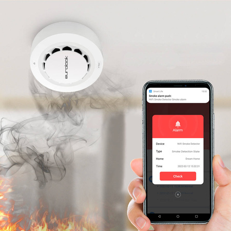 Inteligentny Czujnik Detektor Dymu Wi-Fi Tuya Smart EUROLOOK TU-004-SS