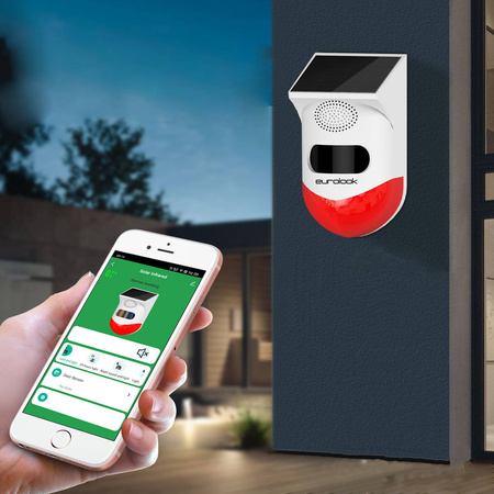 Zewnętrzny Solarny Sygnalizator PIR Tuya EUROLOOK TU-010-IA