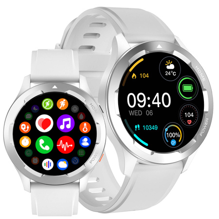 EUROLOOK Sportowy Inteligentny Zegarek Smartwatch Biały Wodoodporny Fitness Bluetooth iOS Android