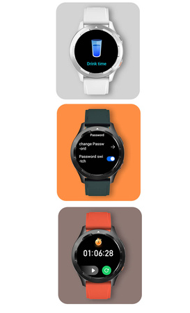 EUROLOOK Sportowy Inteligentny Zegarek Smartwatch Czerwony Wodoodporny Fitness Bluetooth iOS Android