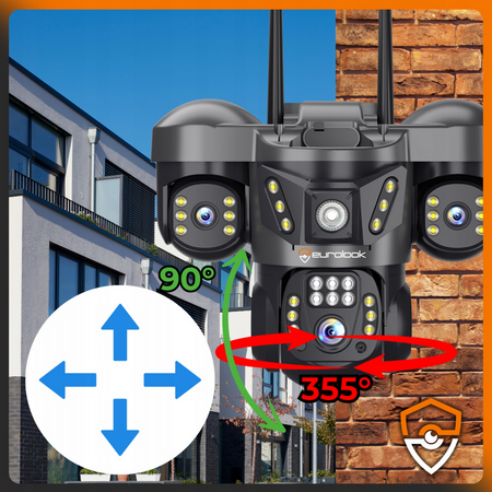 Potrójna kamera bezprzewodowa 6Mpx Obrotowa EUROLOOK V-63 Pro