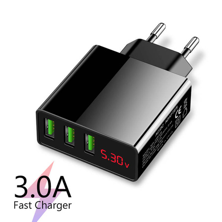 Szybka Ładowarka z Woltomierzem EUROLOOK P-2 Biała/Czarna