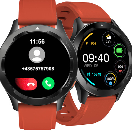 EUROLOOK Sportowy Inteligentny Zegarek Smartwatch Czerwony Wodoodporny Fitness Bluetooth iOS Android