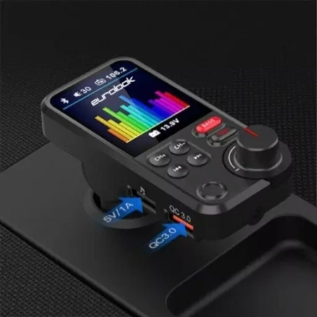 Transmiter FM Bluetooth Ładowarka USB AUX Bass EUROLOOK RT-1