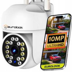 KAMERA ZEWNĘTRZNA OBROTOWA IP WIFI 10MP APLIKACJA 4x ZOOM AUDIO [EUROLOOK ZC-07W]