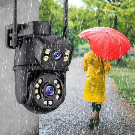 PODWÓJNA KAMERA OBROTOWA WIFI IP SMART ZEWNĘTRZNA 6MPX DETEKCJA QHD ALARM EUROLOOK K-15