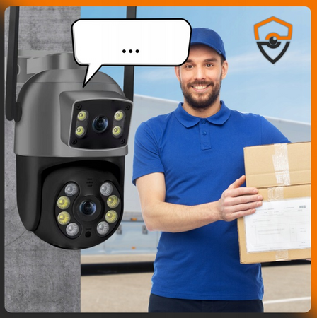 PODWÓJNA KAMERA WIFI IP SMART ZEWNĘTRZNA OBROTOWA 4K 8MP DETEKCJA ALARM EUROLOOK ZC-04 Dual