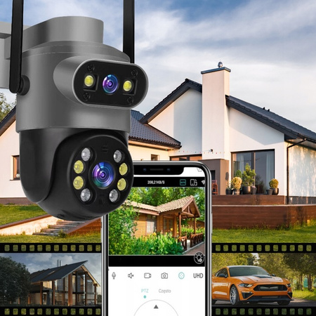 PODWÓJNA KAMERA WIFI IP SMART ZEWNĘTRZNA OBROTOWA 10MP DETEKCJA ALARM EUROLOOK ZC-06