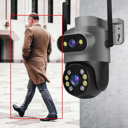 PODWÓJNA KAMERA WIFI IP SMART ZEWNĘTRZNA OBROTOWA 4K 8MPX DETEKCJA ALARM EUROLOOK ZC-06