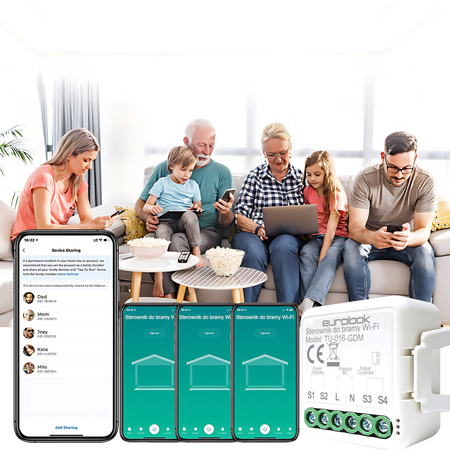 Sterownik do bramy garażowej Wi-Fi + kontaktron – współpraca z Tuya / Smart Life EUROLOOK TU-016-GDM