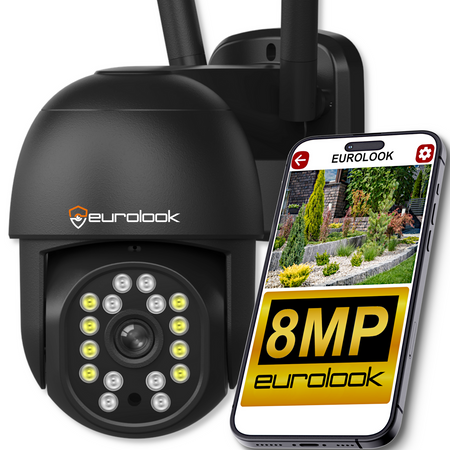 Kamera IP Wi-Fi Bezprzewodowa Zewnętrzna 8MP UHD EUROLOOK
