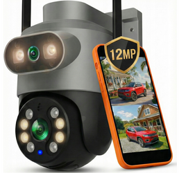 PODWÓJNA KAMERA WIFI IP SMART ZEWNĘTRZNA OBROTOWA 12MP DETEKCJA ALARM EUROLOOK ZC-06