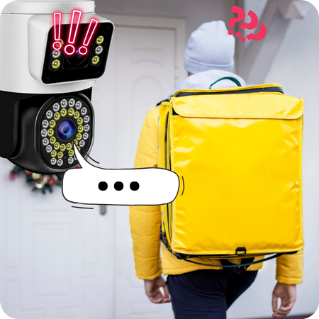 PODWÓJNA KAMERA WIFI IP SMART ZEWNĘTRZNA OBROTOWA 12MP DETEKCJA ALARM EUROLOOK ZC-02 Dual