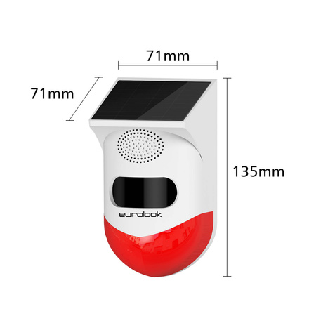 Zewnętrzny Solarny Sygnalizator PIR Tuya EUROLOOK TU-010-IA