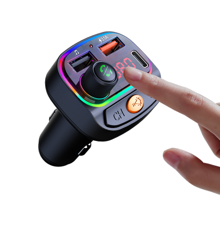 Transmiter FM Bluetooth Szybka Ładowarka QC3.0 USB RT-4