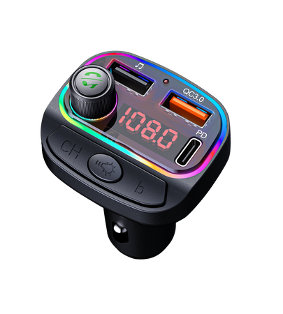 Transmiter FM Bluetooth Szybka Ładowarka QC3.0 USB RT-4