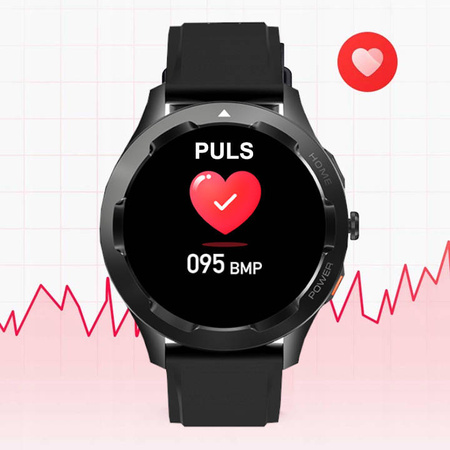 EUROLOOK Sportowy Inteligentny Zegarek Smartwatch Czarny Wodoodporny Fitness Bluetooth iOS Android