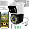 PODWÓJNA KAMERA WIFI IP SMART ZEWNĘTRZNA OBROTOWA 4K 8MPX DETEKCJA ALARM EUROLOOK ZC-02 Dual