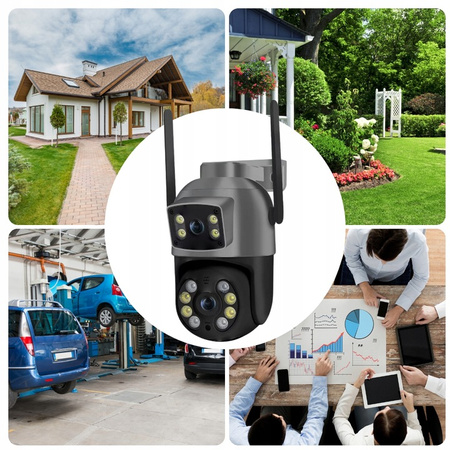 PODWÓJNA KAMERA WIFI IP SMART ZEWNĘTRZNA OBROTOWA 10MP DETEKCJA ALARM EUROLOOK ZC-05