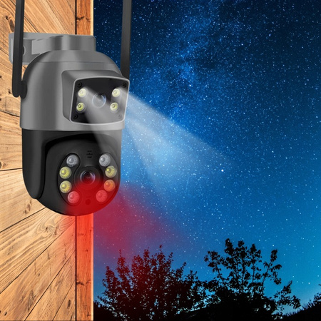 PODWÓJNA KAMERA WIFI IP SMART ZEWNĘTRZNA OBROTOWA 10MP DETEKCJA ALARM EUROLOOK ZC-05
